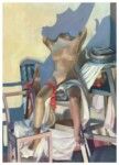 Martwa natura: manekin kobiety bez głowy i rąk siedzi na krześle, czjnik, krzesło, tkaniny, itd. Kliknięcie w miniaturkę obrazka spowoduje wyświetlenie powiększonego zdjęcia.