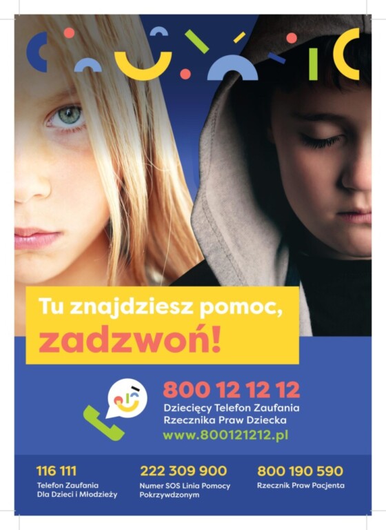 800 12 12 12 – Dziecięcy Telefon Zaufania Rzecznika Praw Dziecka (Допомога українською мовою)